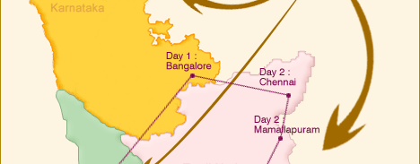 Southern Splendour Golden Chariot Train Tour Map