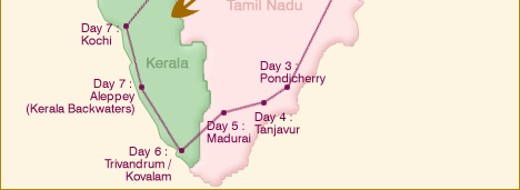 Southern Splendour Golden Chariot Train Tour Map