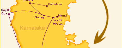 Golden Chariot Train Tour Map