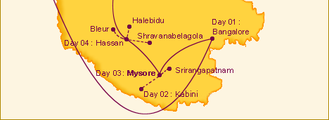 Golden Chariot Train Tour Map